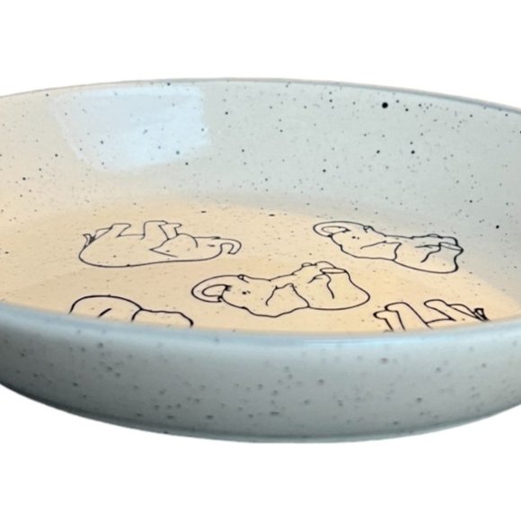 MERITAGE Speckled Elephant Oval Serving Dish Au Gratin Bowl Stoneware 8" x 6" - Picture 3 of 7